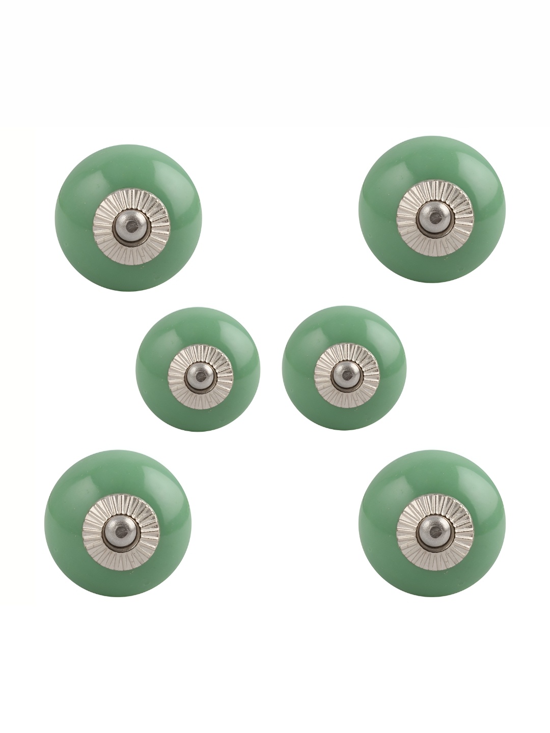 

Indianshelf 6-Pcs Green Printed Ceramic Knobs
