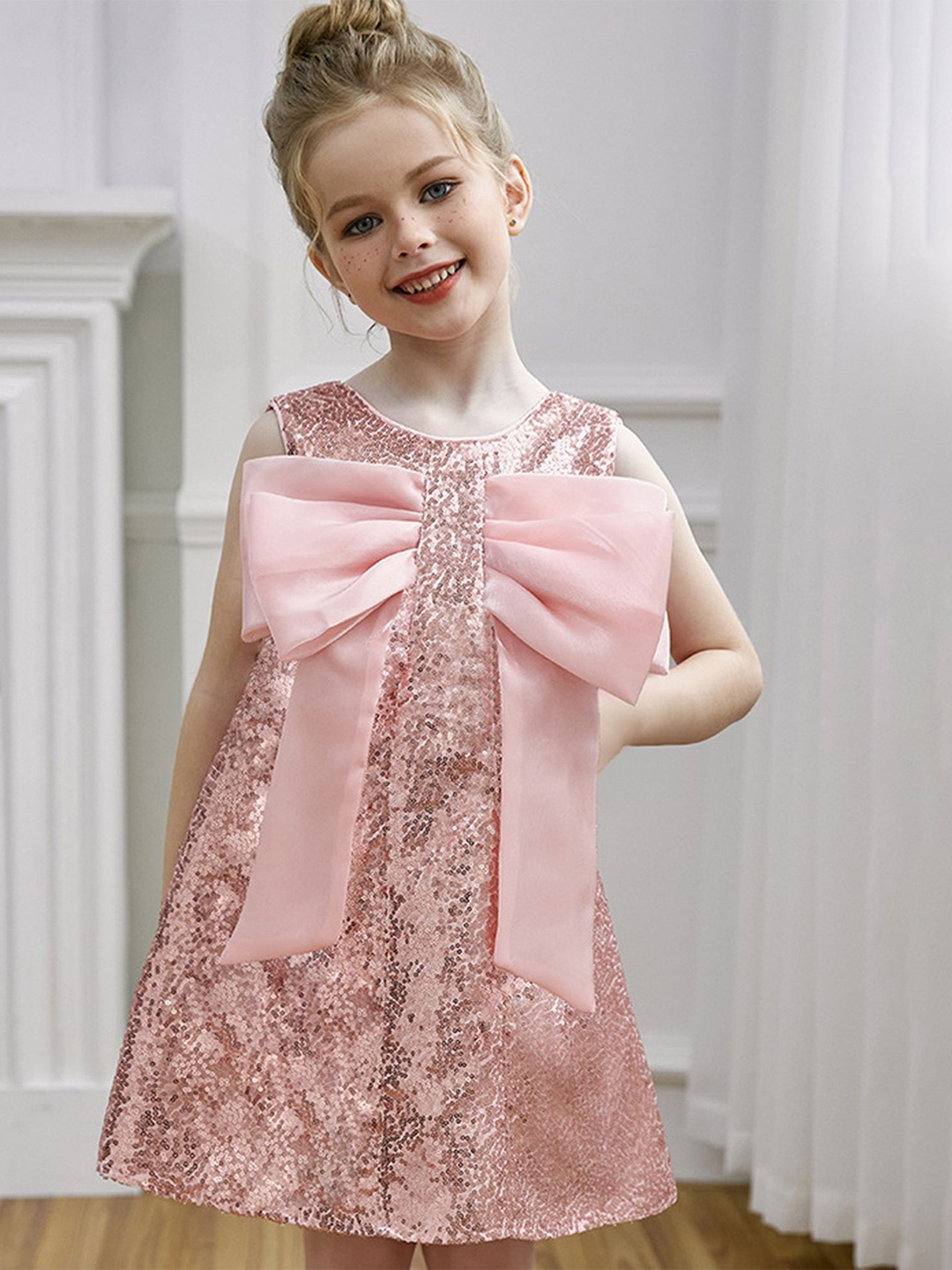 

LULU & SKY Girls Embellished A - Line Dress, Pink