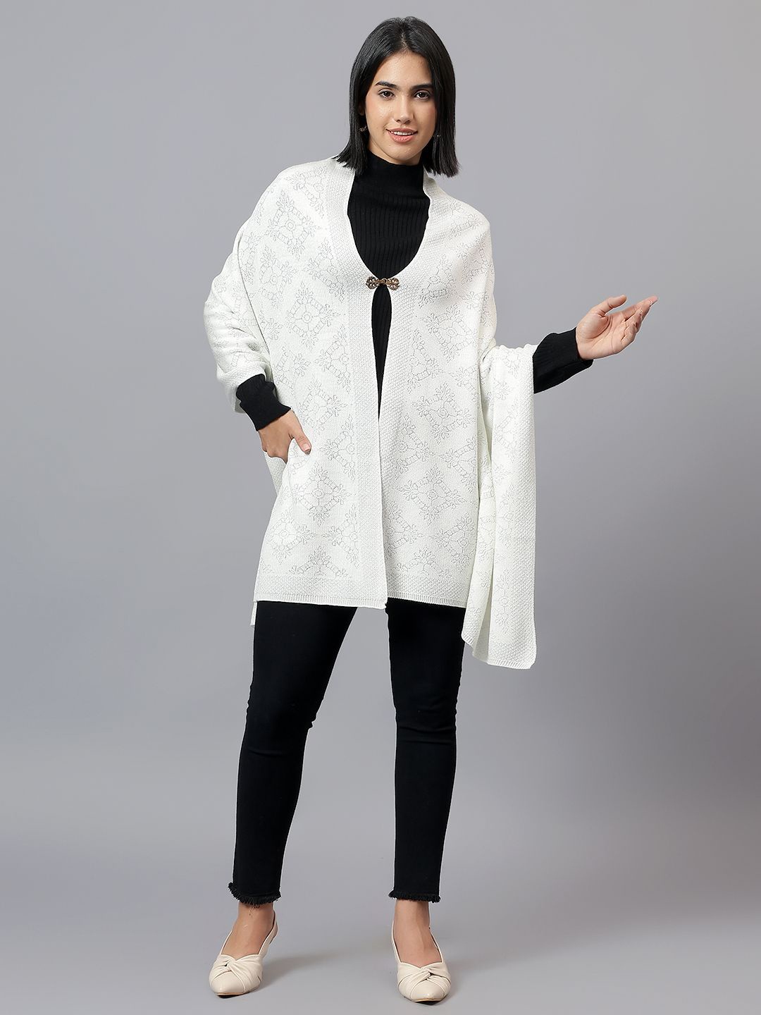 

Cantabil Women Stole, White