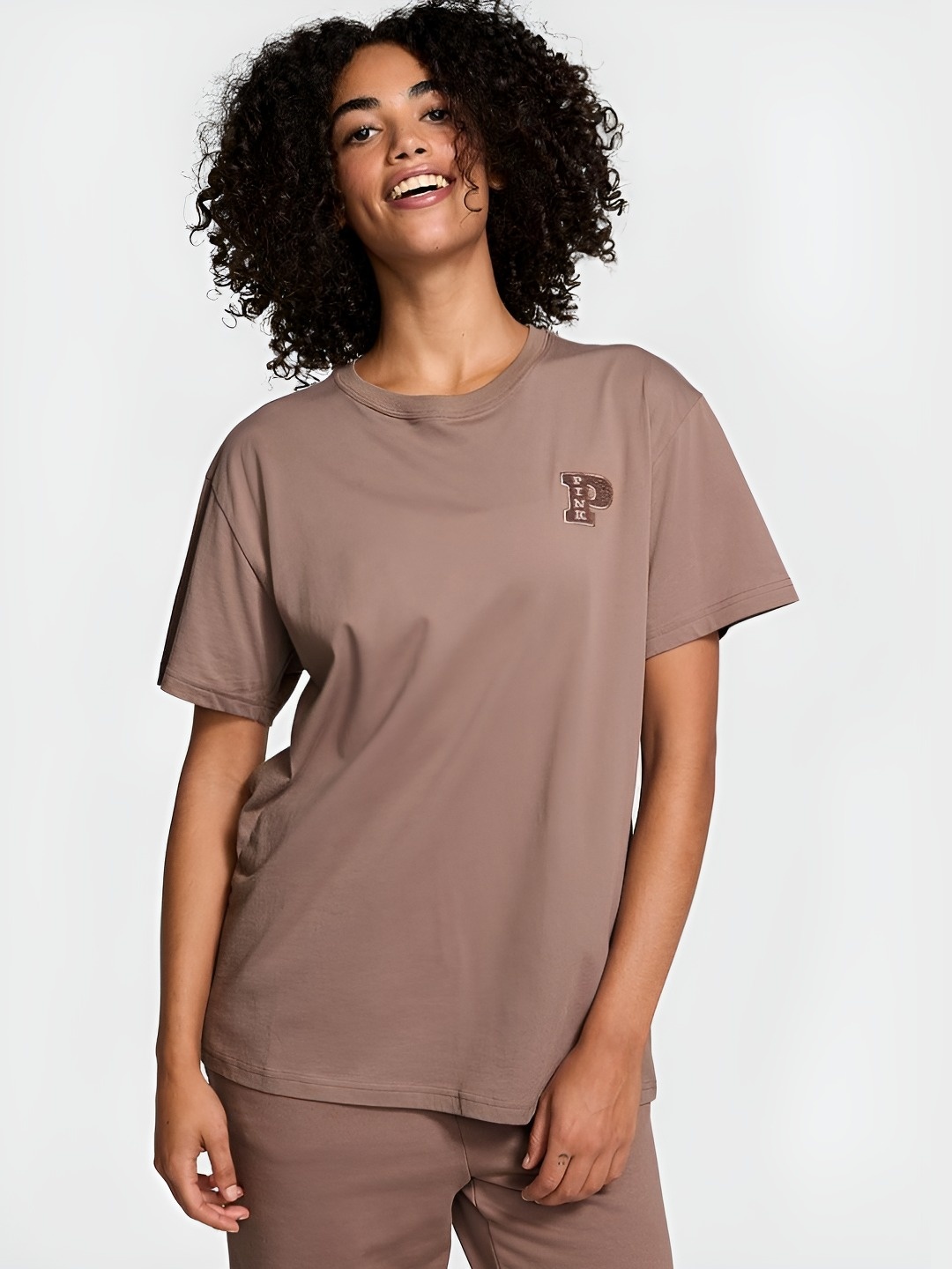 

Victoria's Secret Women Applique T-shirt, Brown