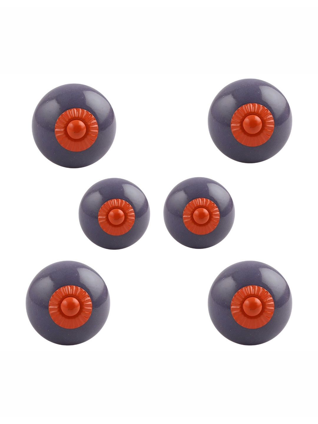 

Indianshelf 6Pcs Purple & Red Textured Ceramic Knobs