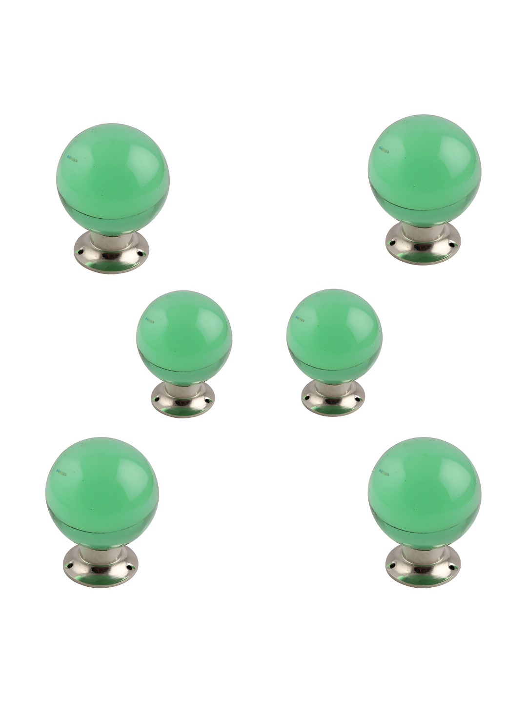 

Indianshelf 6Pcs Green Textured Glass Knobs