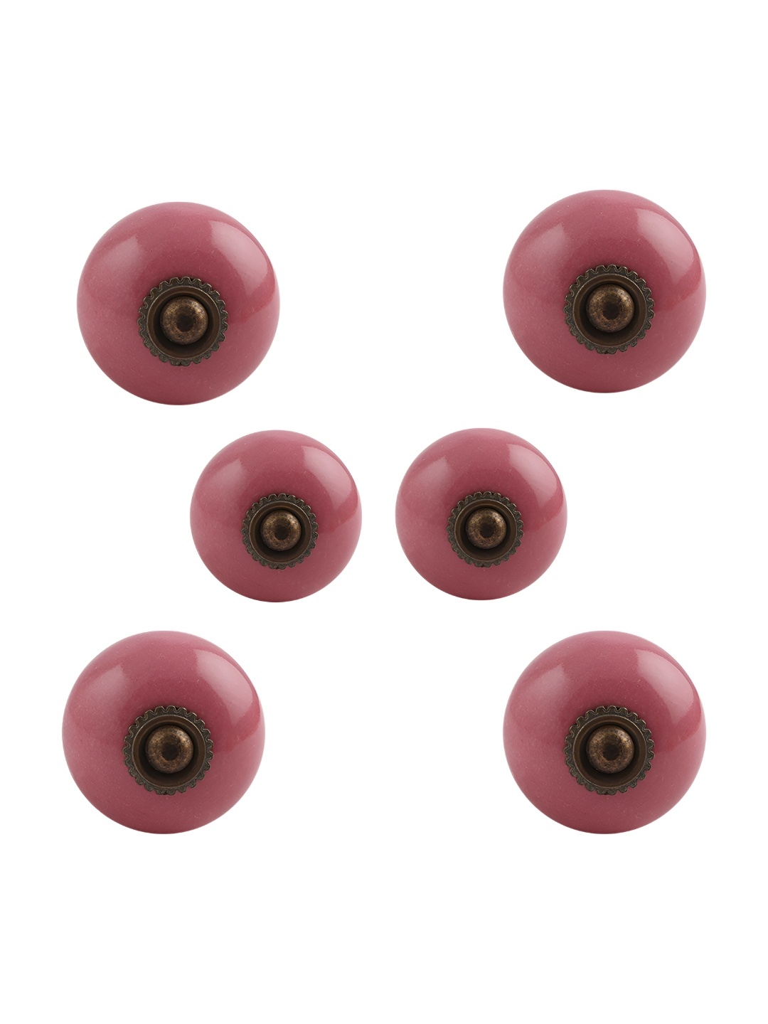 

Indianshelf 6-Pcs Pink Printed Ceramic Knobs