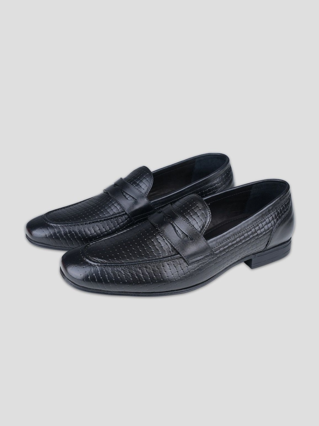 

EZOK Men Leather Loafers, Black