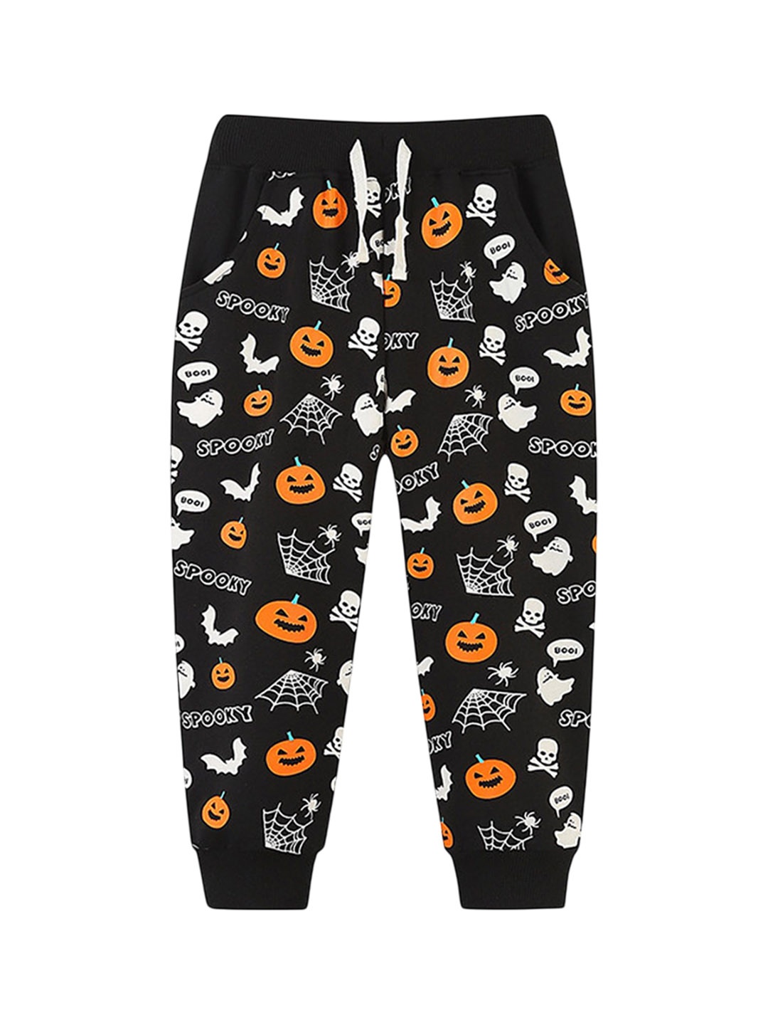 

LULU & SKY Boys Printed High-Rise Joggers Trousers, Black