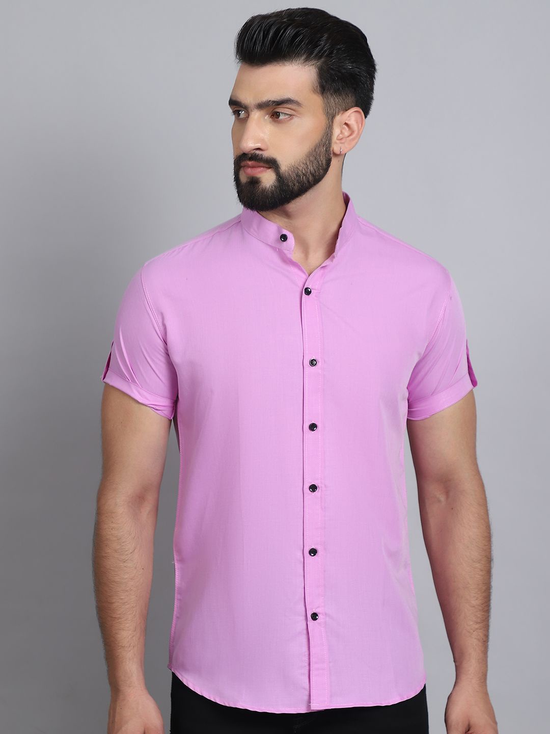 

Tanip Men Sheer Casual Shirt, Purple