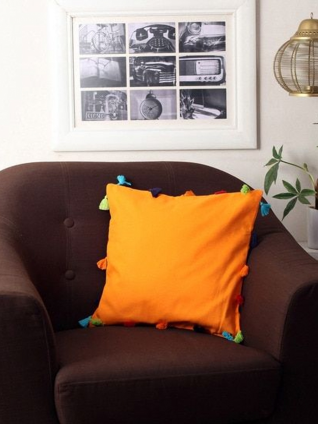 

Lushomes Orange Square Cushion Covers