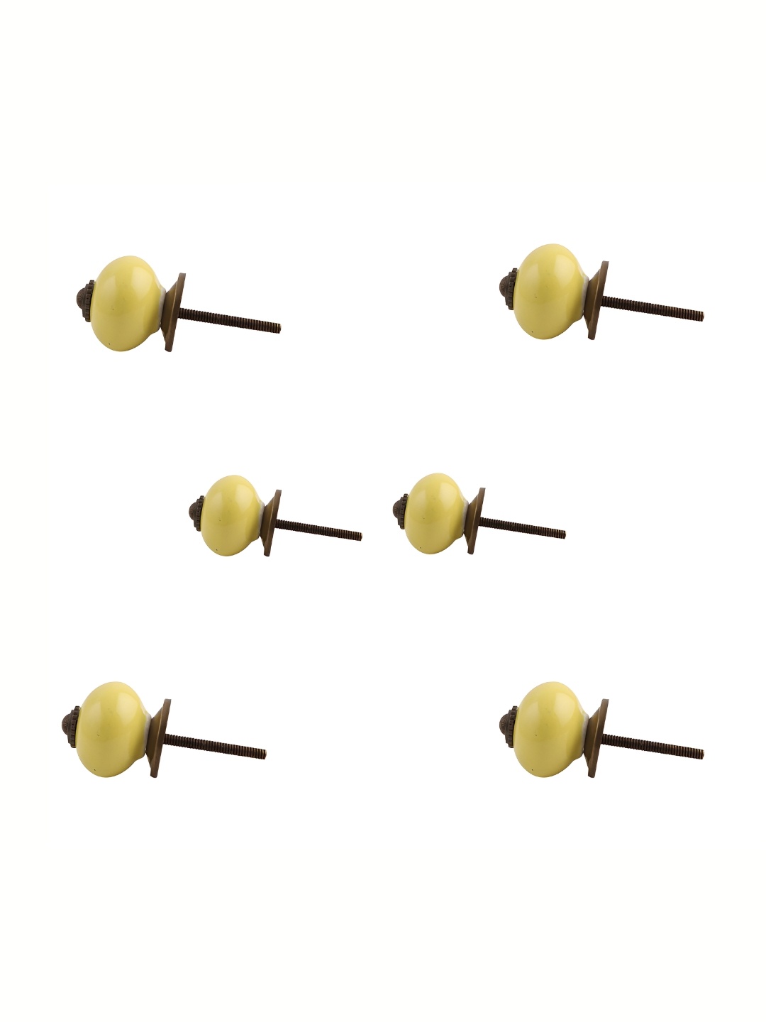 

Indianshelf Yellow & Bronze-Toned 6 Pieces Glossy Ceramic Knobs