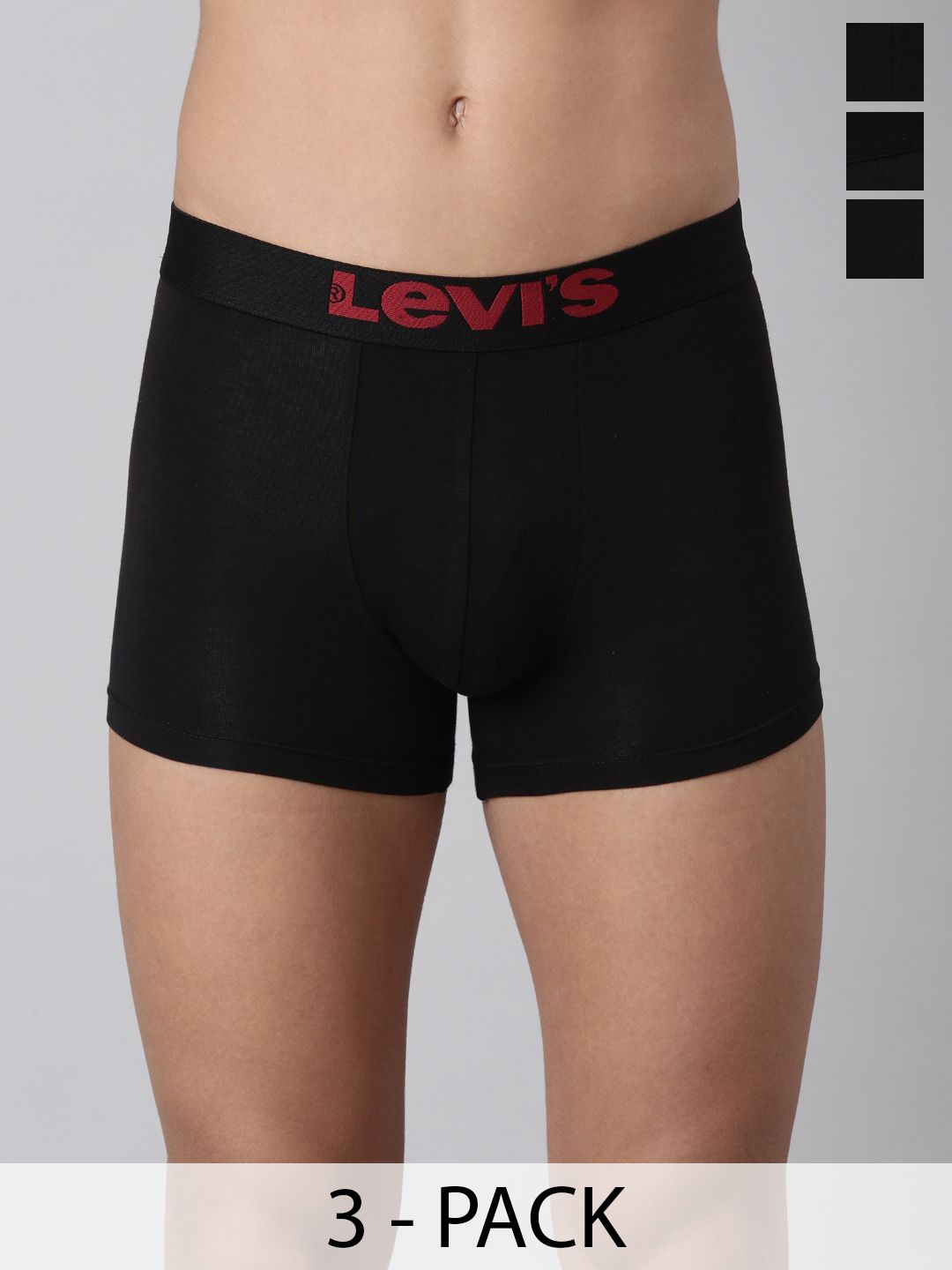 

Levis Men Solid Pack of 3 Tencel Supima Cotton with Ultrasoft Waistband Trunk -SUV003, Black