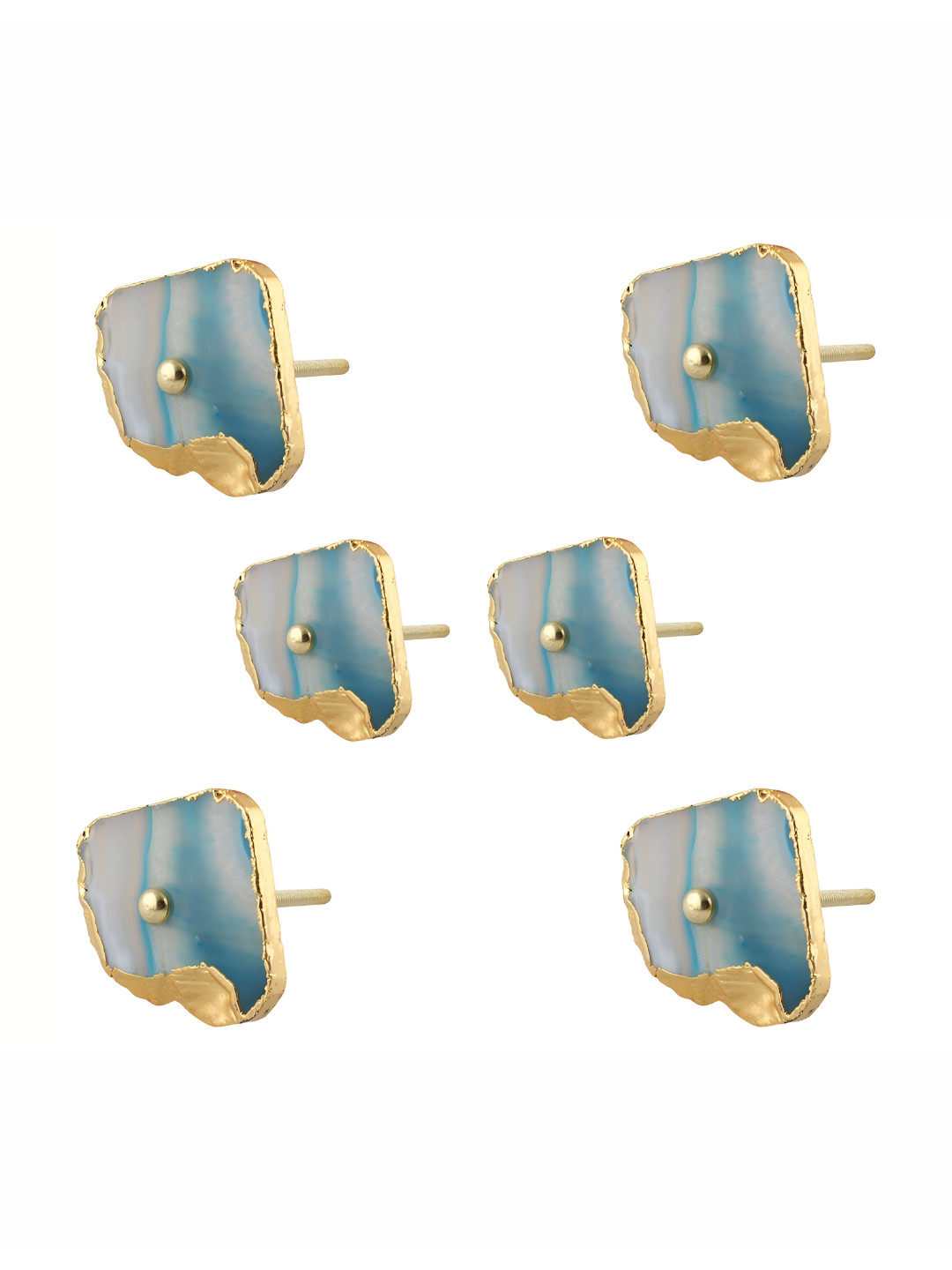 

Indianshelf 6-Pcs Blue & White Printed Ceramic Knobs