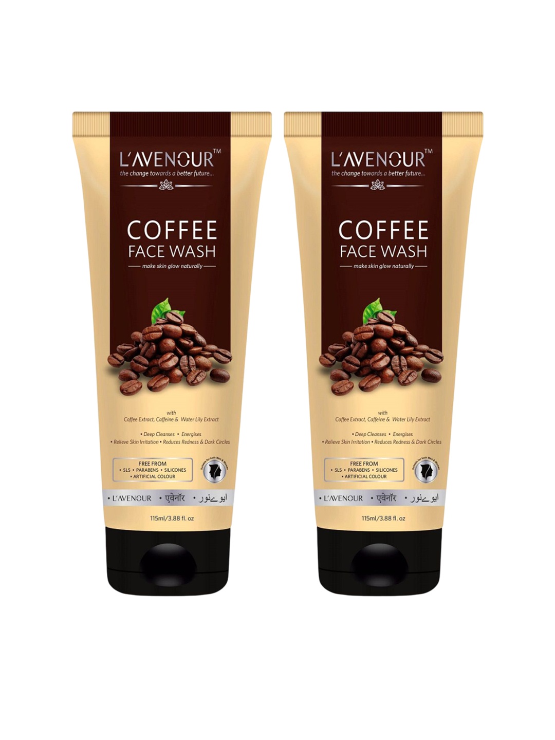 

L'AVENOUR Set Of 2 Deep Cleansing Coffee Face Wash - 115 ml Each, Brown