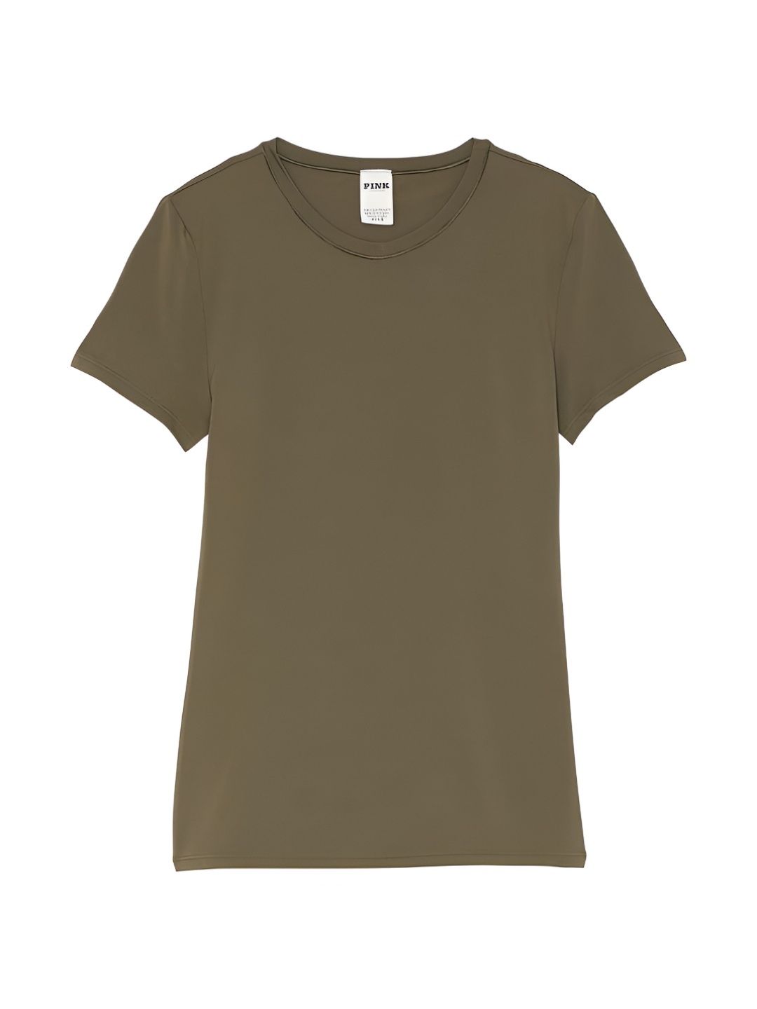 

Victoria's Secret Women V-Neck Drop-Shoulder Sleeves Raw Edge T-shirt, Green