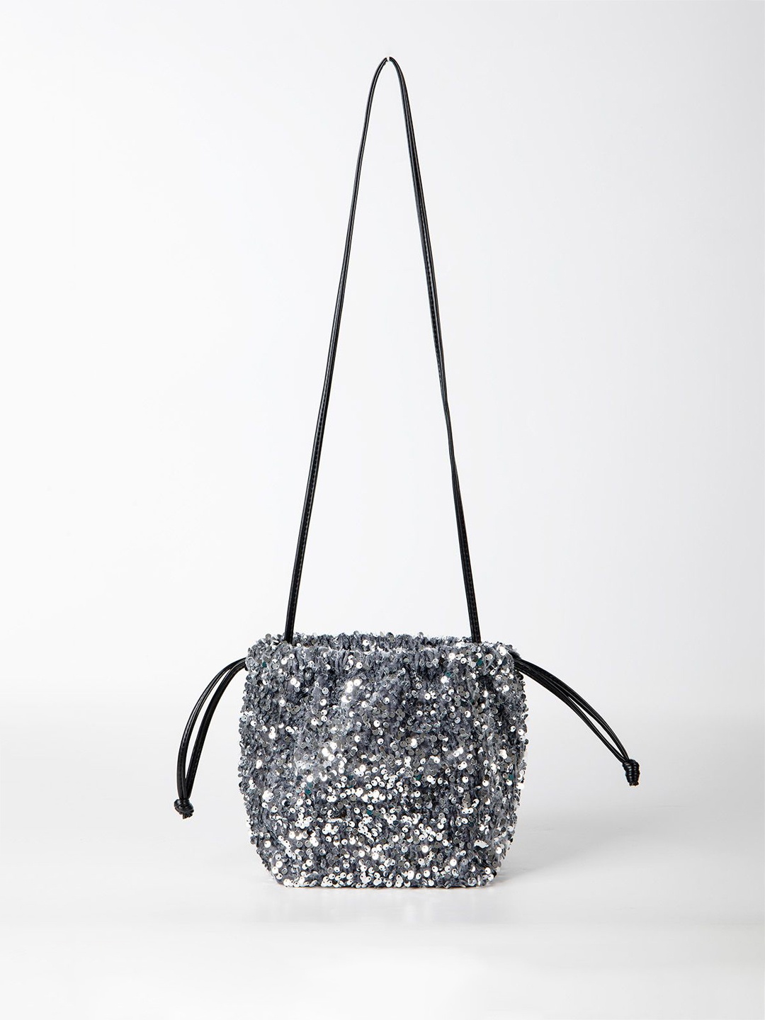 

RAVE Textured PU Structured Shoulder Bag, Silver