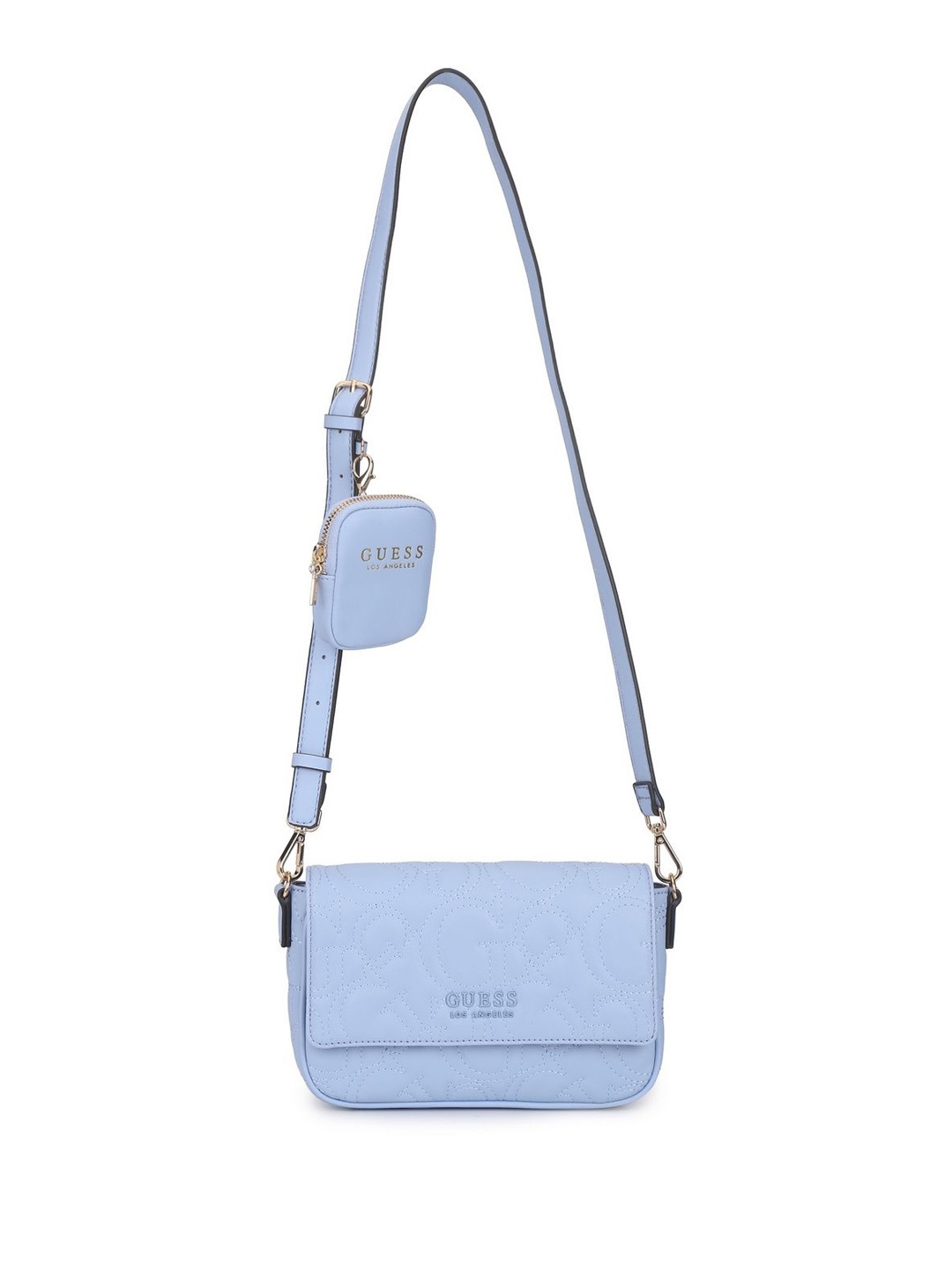 

GUESS Textured PU Structured Shoulder Bag with Quilted, Blue