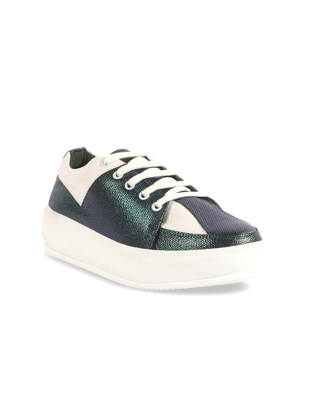 

FAUSTO Women PU Colourblocked Lightweight Lace-Ups Sneakers, White