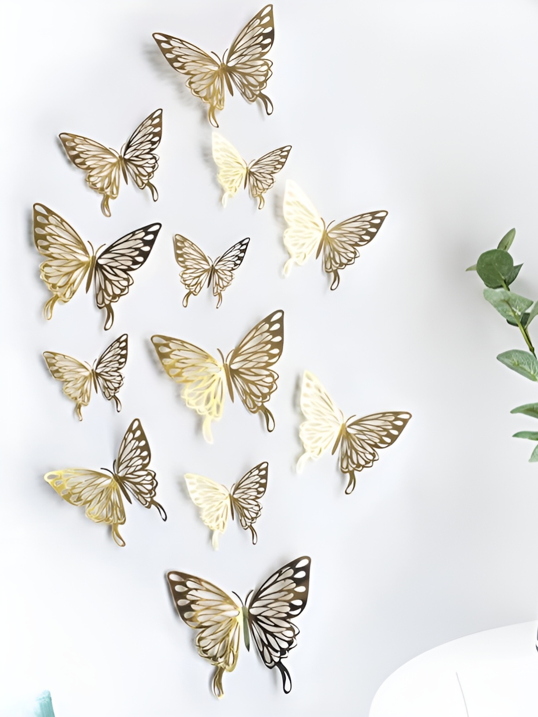 

Asian royal Yellow 12 Pieces Printed Water Proof Wall Sticker