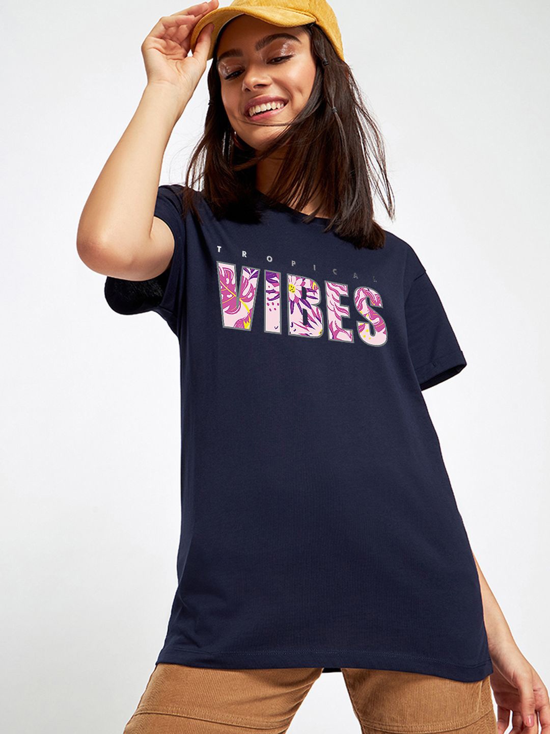 

Bewakoof Women Typography Printed T-shirt, Blue