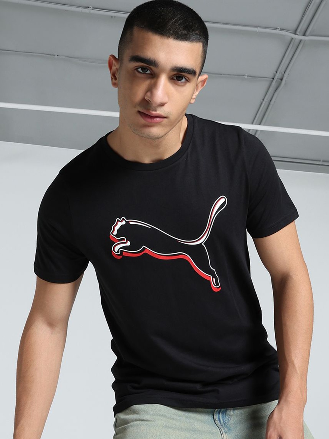 

Puma Outline Graphic Men Slim Fit Tee, Black