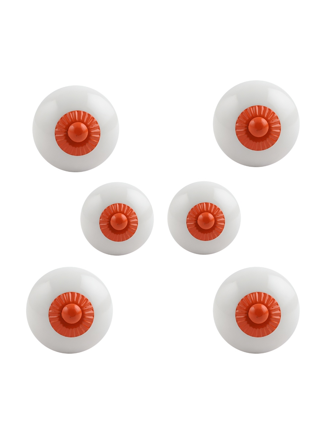 

Indianshelf 6Pcs White & Red Textured Ceramic Knobs
