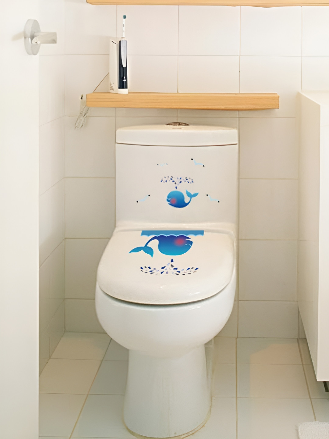 

Asian royal Blue & Red Printed Waterproof Wall Sticker