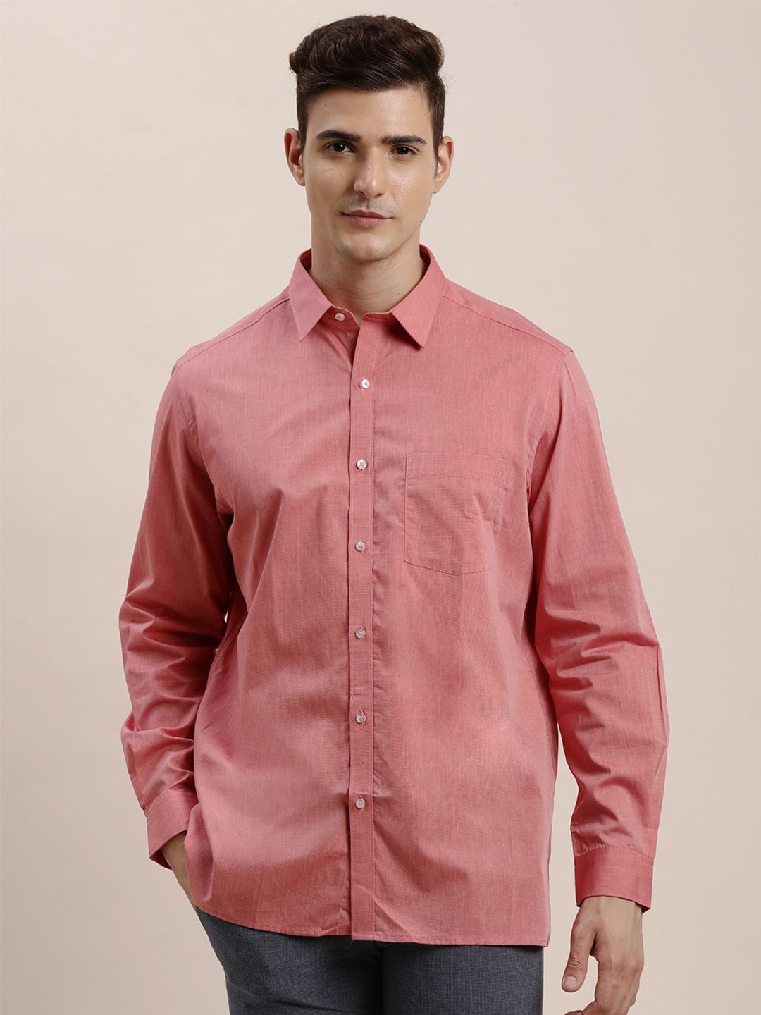 

Turtle Men Standard Opaque Formal Shirt, Pink