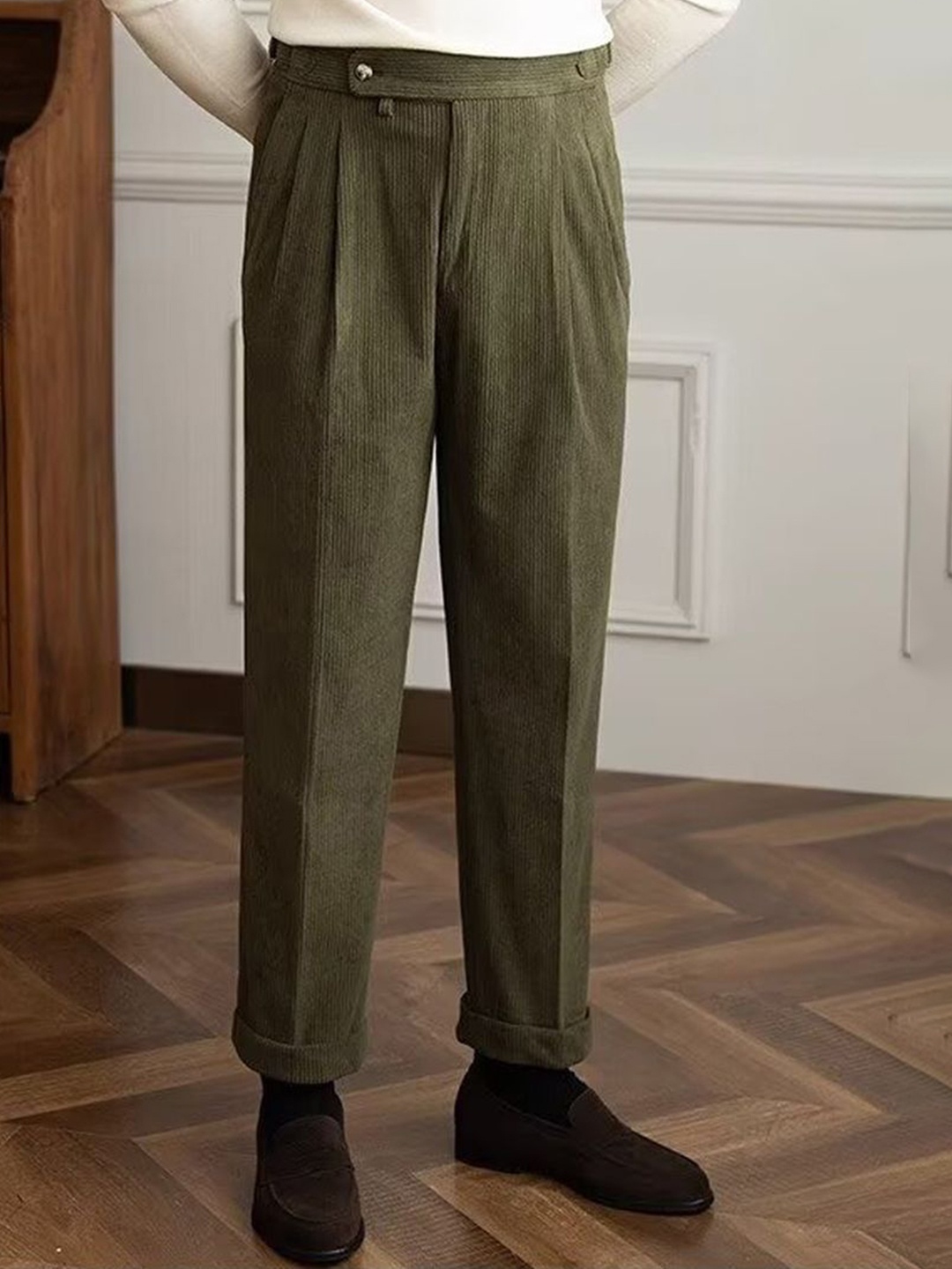 

StyleCast Men Pleated Trousers, Olive