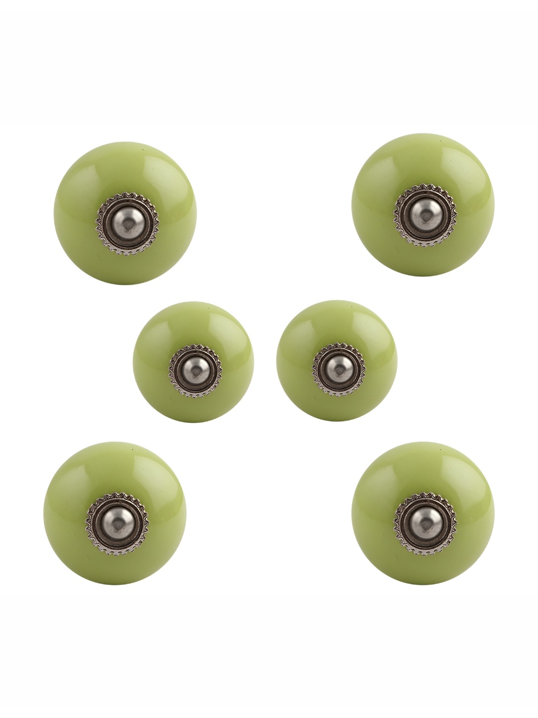 

Indianshelf 6-Pcs Green Round Ceramic Knobs