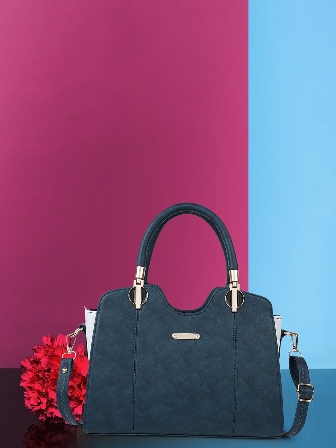 

SPOTIC Oversized Structured Satchel, Navy blue