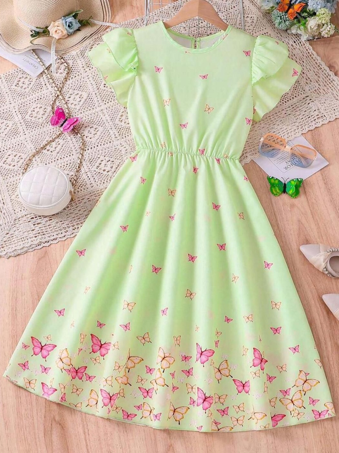 

Miss & Chief Girls Printed Fit & Flare Dress, Green