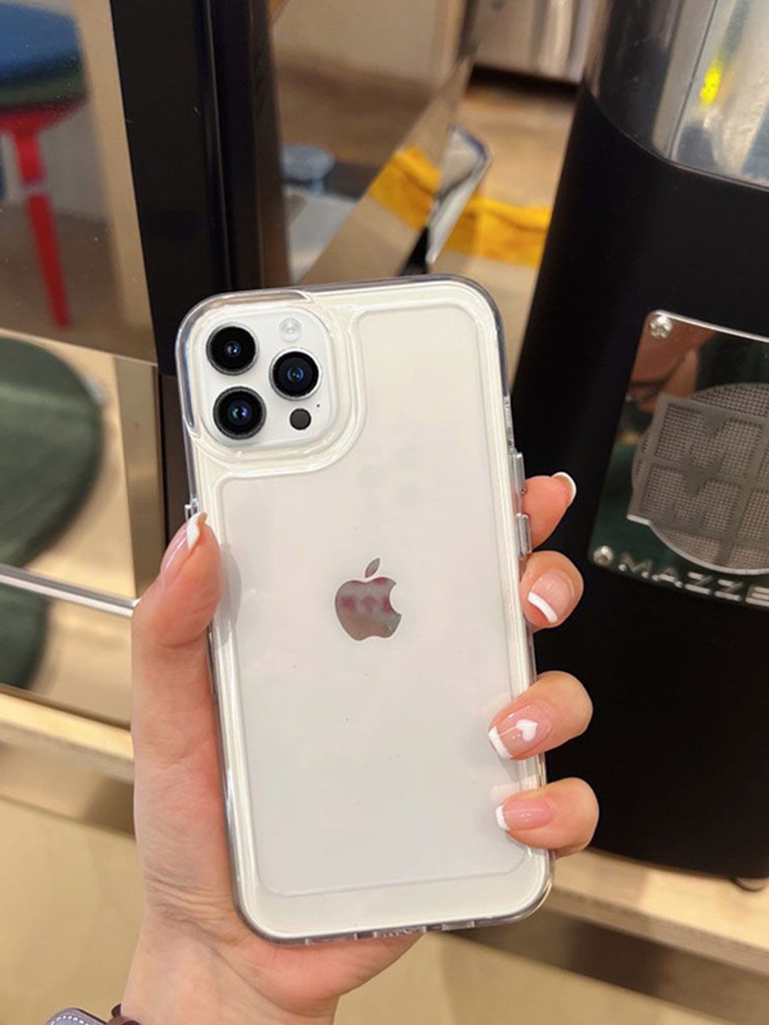 

Luxury Kase Solid Printed iPhone 15 Pro Back Case Mobile Accessories, Transparent