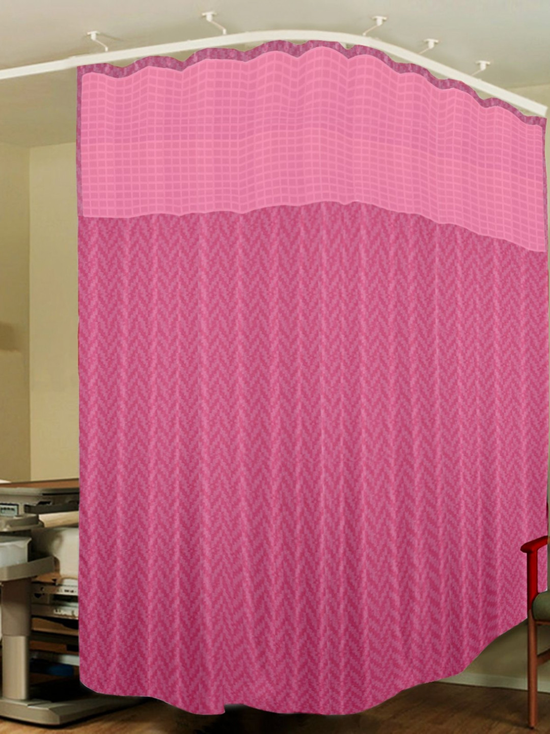 

Lushomes Pink Long Door Room Darkening Hospital Partition Curtain