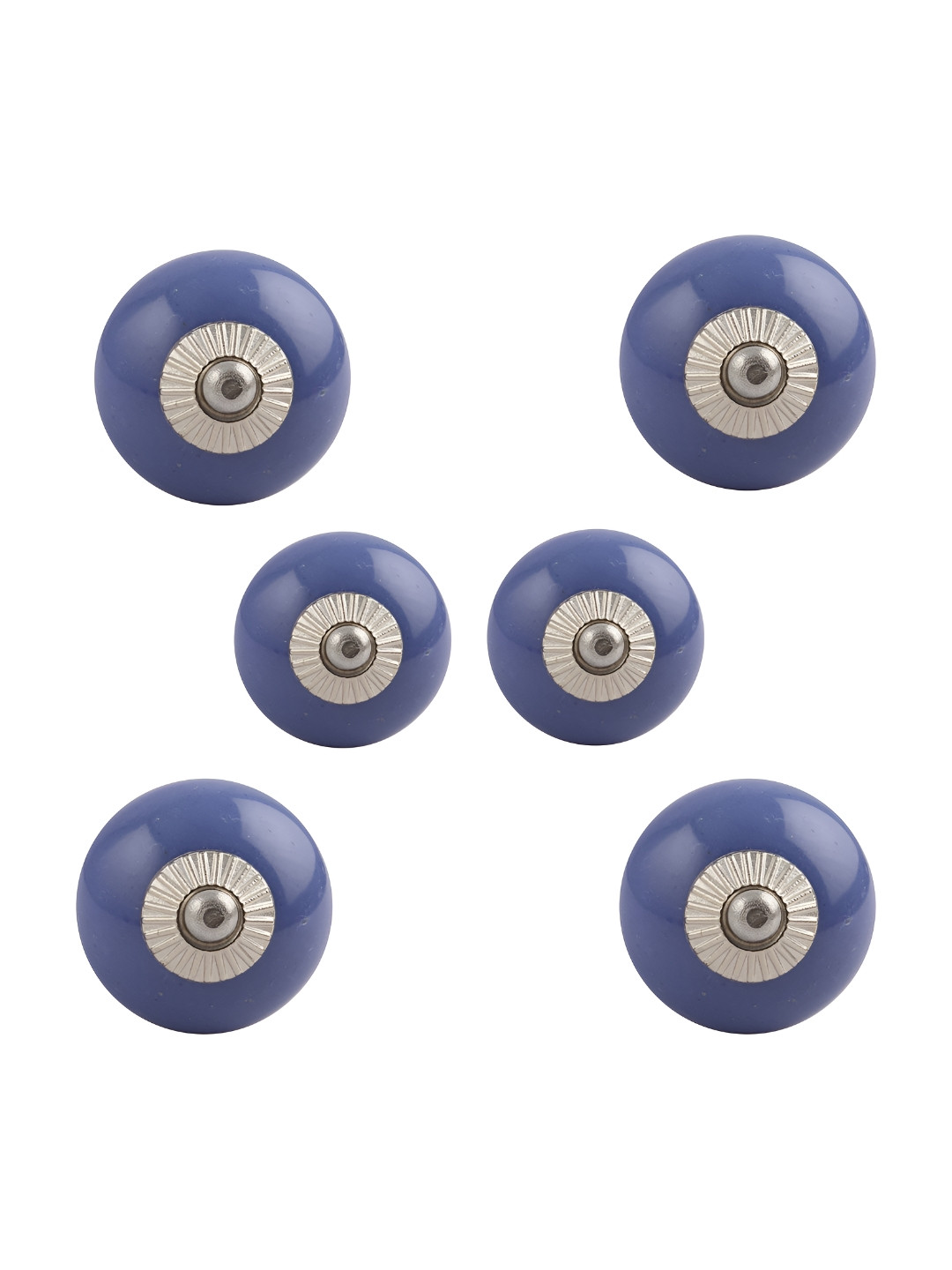 

Indianshelf Blue & Silver Coloured 6 Pieces Ceramic Knobs
