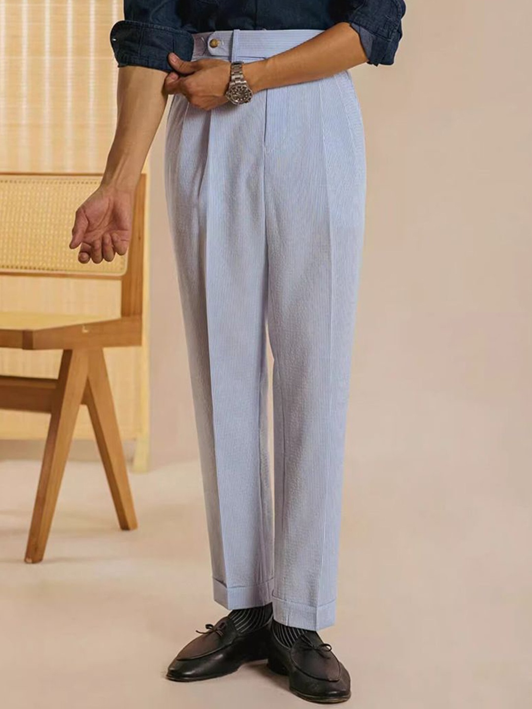 

StyleCast Men Pleated Trousers, Blue