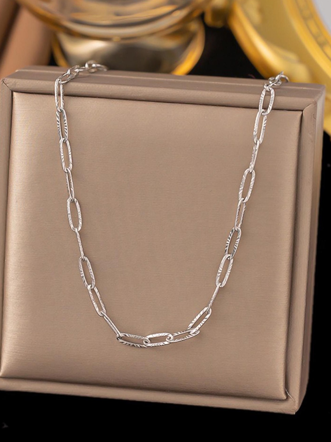 

MYKI Silver-Plated Knockout Stainless Steel Minimal Chain