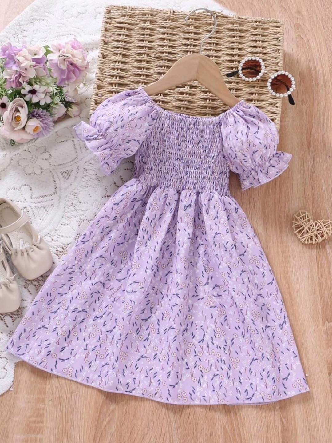 

Miss & Chief Floral Print Fit & Flare Dress, Purple