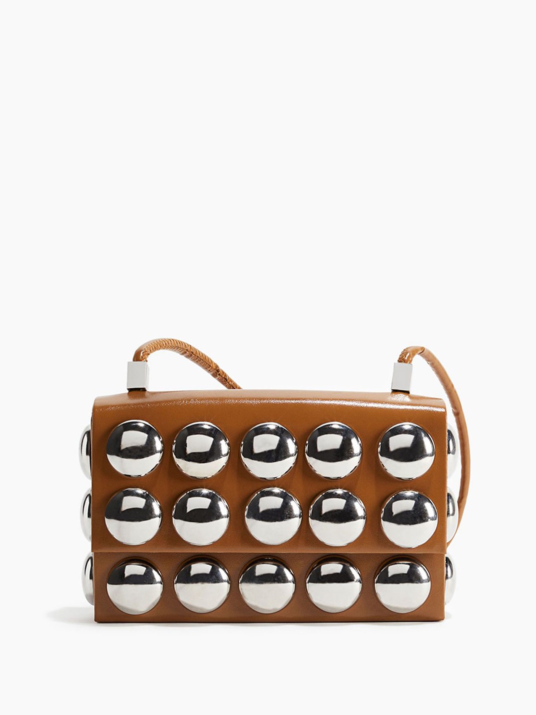 

H&M Studded Phone Bag, Brown