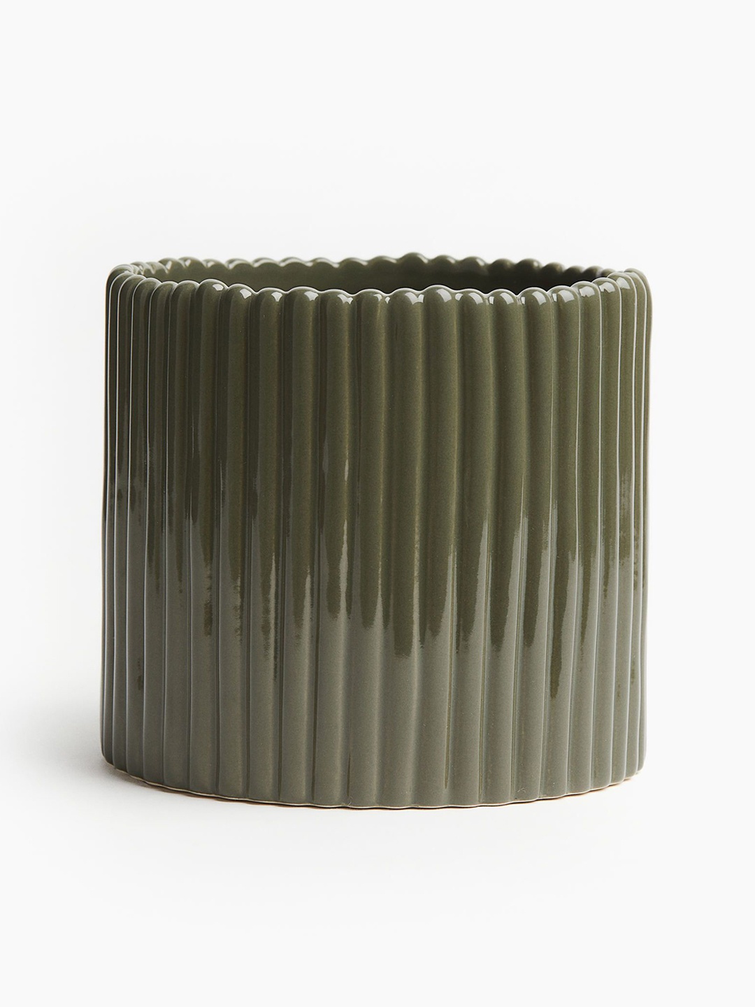 

H&M Green Stoneware Plant Pot