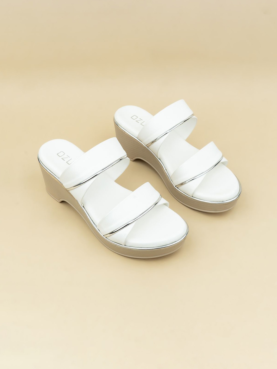 

Ozuri Women Open Back Wedge Sandals, White