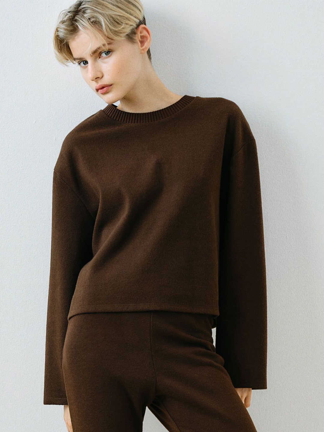 

H&M Fine-Knit Jumper, Brown