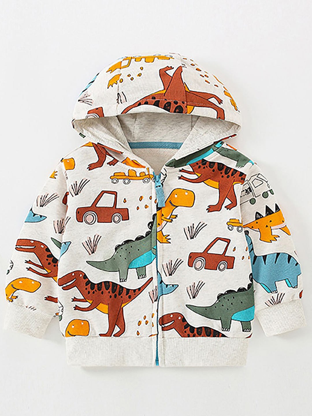 

LULU & SKY Girls Graphic Printed Pure Cotton Hooded Sweatshirt, White