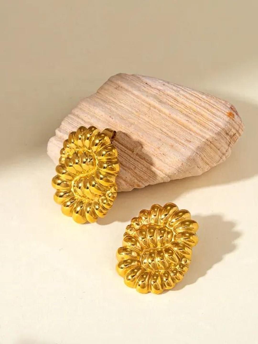 

MEENAZ Gold-Plated Contemporary Studs Earrings
