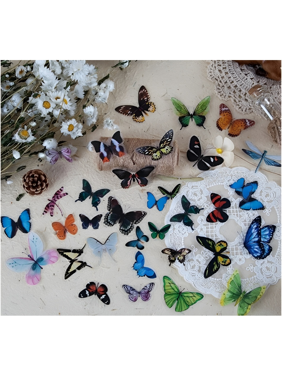 

Asian royal Red & Green Butterfly Printed Water Proof Wall Sticker