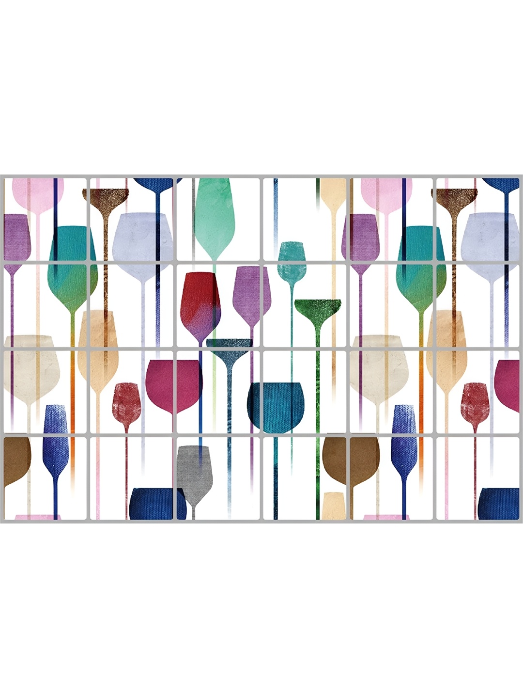 

Asian royal White & Blue Printed Waterproof Wall Sticker