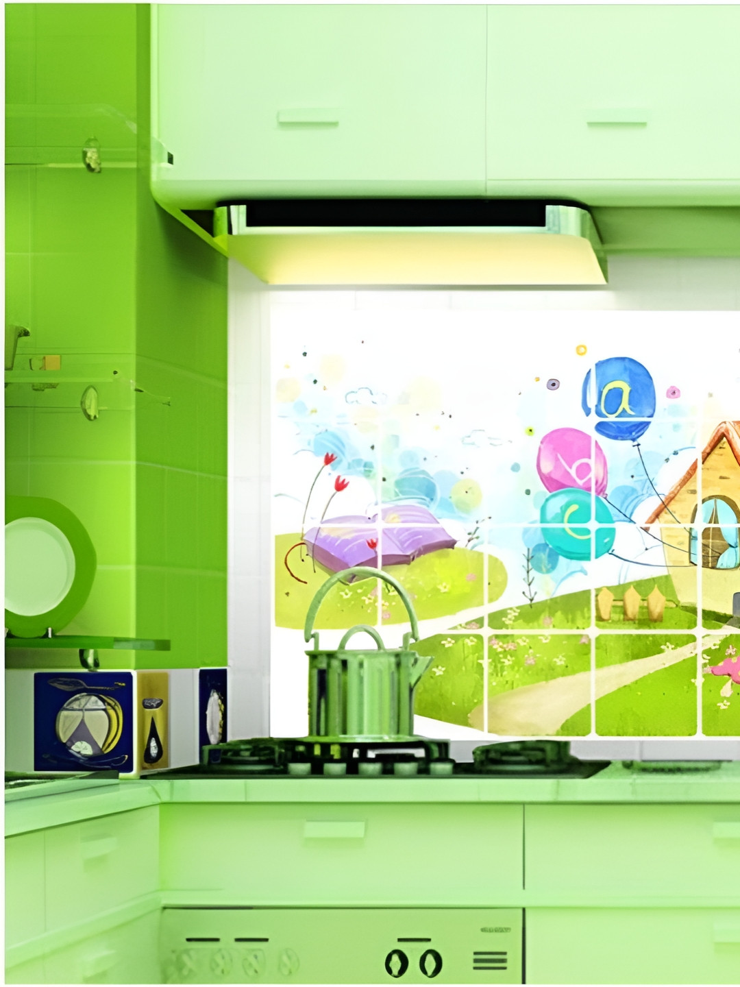 

Asian royal Green & Blue Printed Waterproof Wallpaper