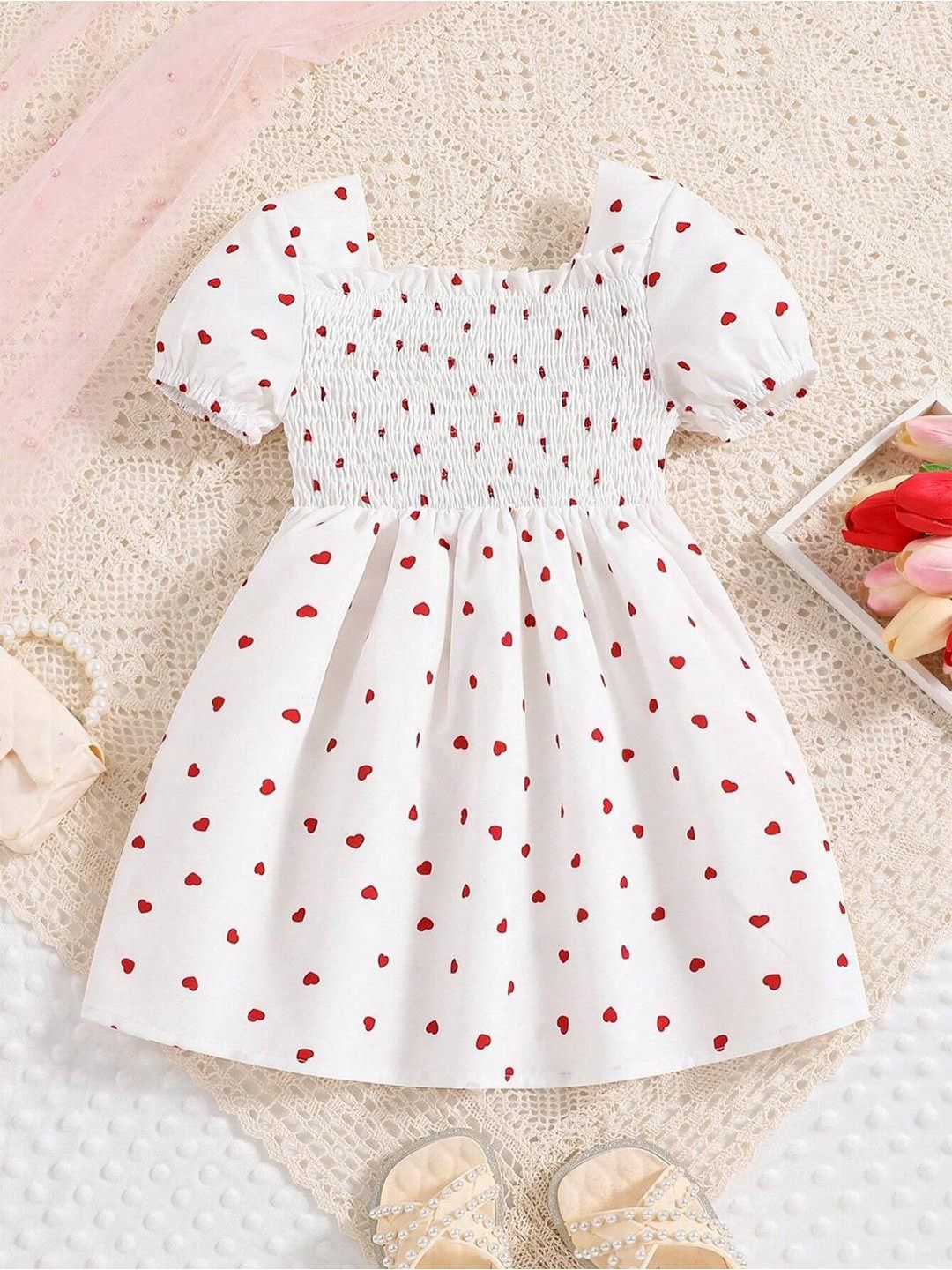 

Miss & Chief Polka Dot Print Fit & Flare Dress, Red