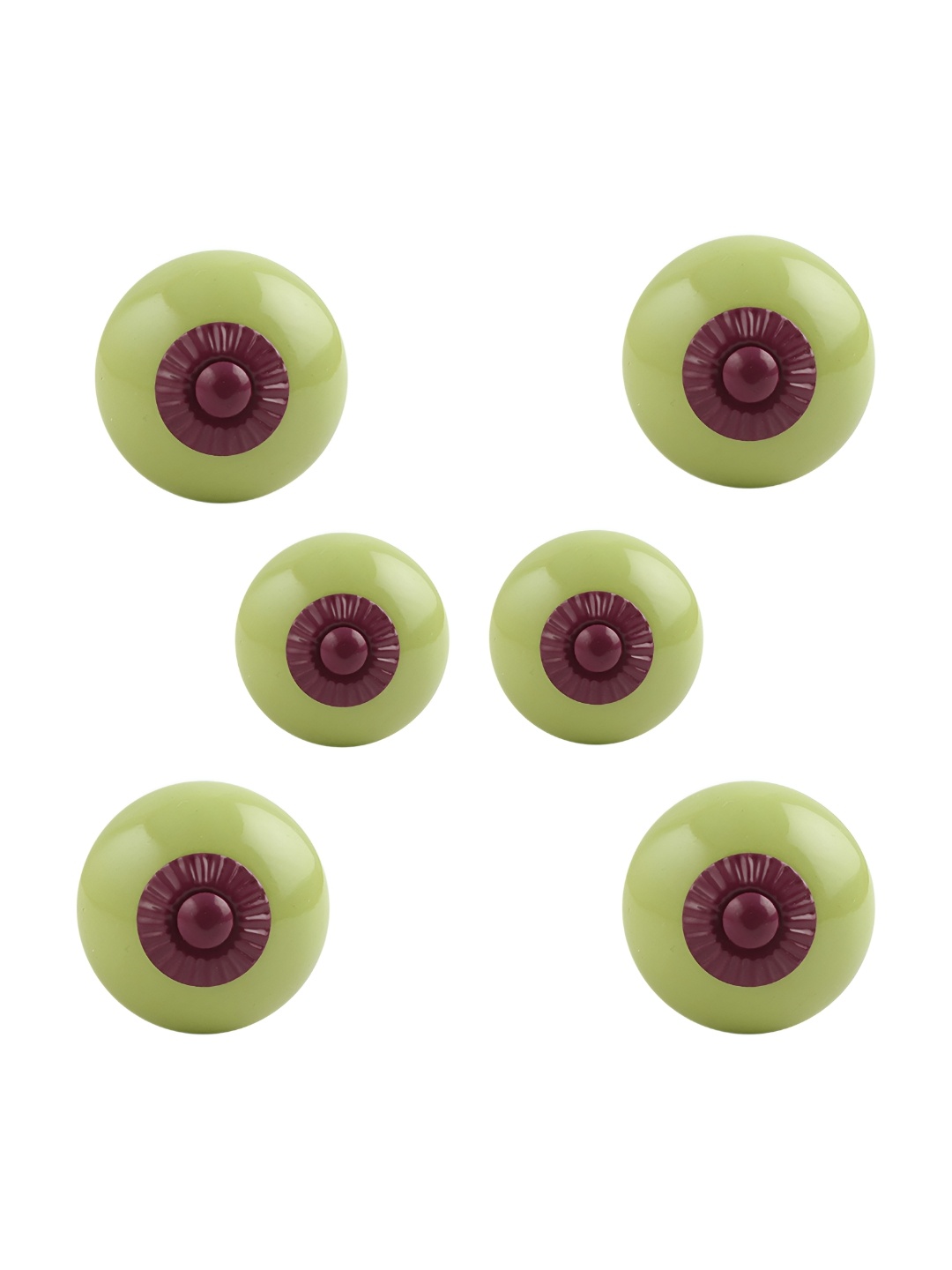 

Indianshelf Green & Maroon 6 Pieces Printed Ceramic Knobs