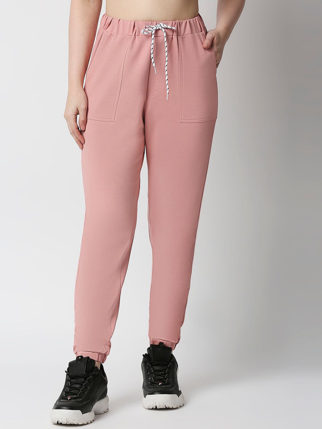 

Kraus Jeans Women Loose Fit High-Rise Joggers Trousers, Pink