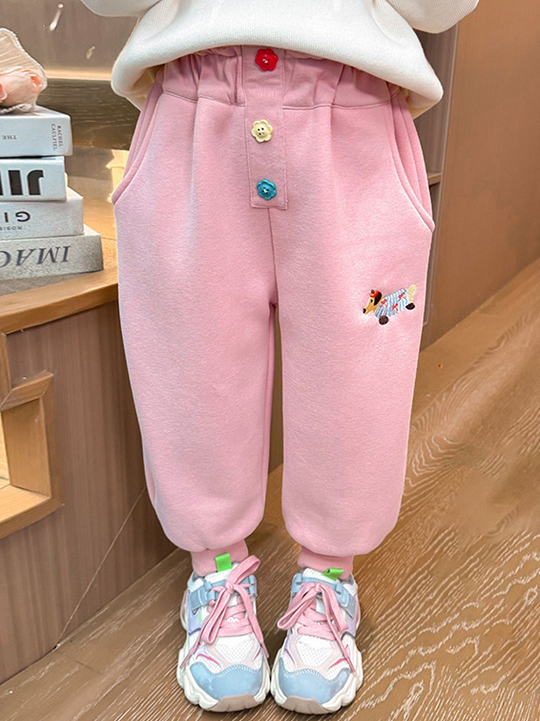 

LULU & SKY Girls High-Rise Joggers Trousers, Pink