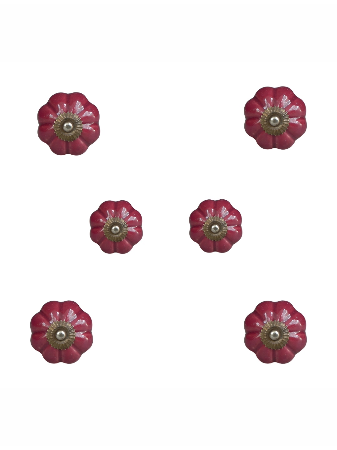 

Indianshelf Red & Brown 6 Pieces Glossy Ceramic Knobs