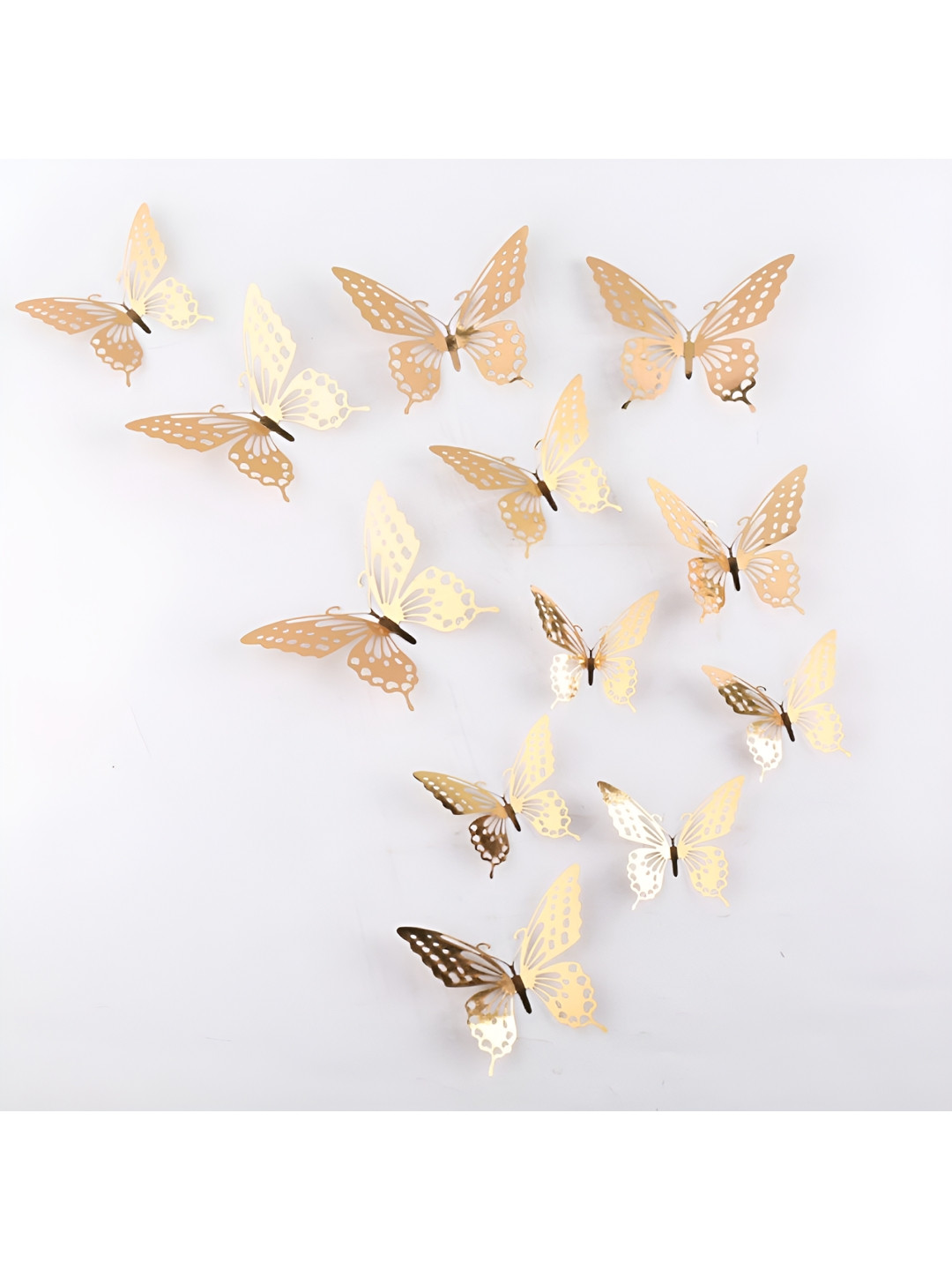 

Asian royal Set Of 12 Butterfly Wall Stickers, Gold
